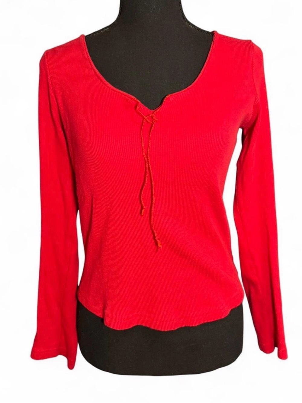 Vintage Red Ribbed Top